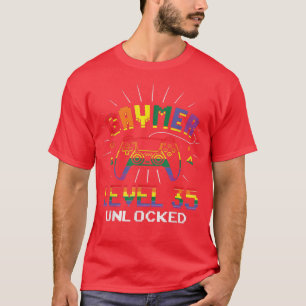 Gay Gamer Age 35 jaar oude regenboogpride LGBT Pri T-shirt
