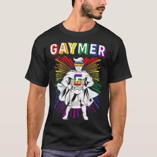Gay Gamer Gaymer Gayming LGBTQ Gay Mannen Pri T-shirt (Voorkant)