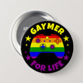 Gay Gaymer voor Life Pride Flag Controller Ronde Button 7,6 Cm (Voorkant /achterkant)