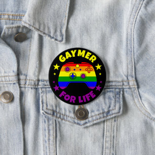 Gay Gaymer voor Life Pride Flag Controller Ronde Button 7,6 Cm