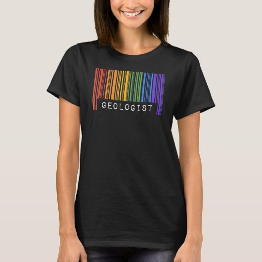 Gay Geologist Pride Flag Barcode Queer Rainbow LGB T-shirt (Voorkant)
