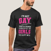 gay gerucht grappig meisjes gay of hetero t-shirt (Voorkant)