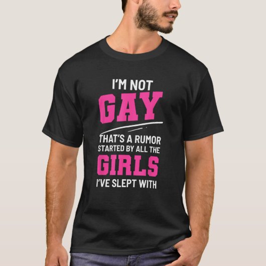 gay gerucht grappig meisjes gay of hetero t-shirt (Voorkant)