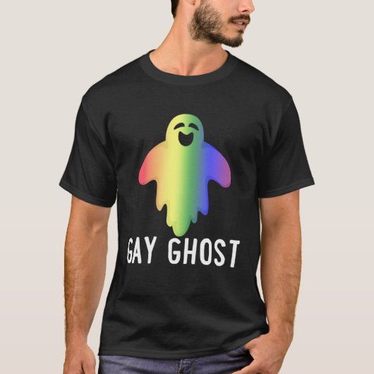 Gay Ghost Gaysper Rainbow Flag LGBT Pride Hallowee T-shirt (Voorkant)