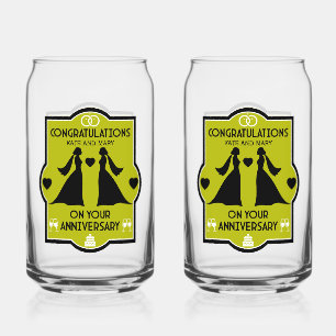 Gay Girls bruiloft Jubileum Blikvorm Glas
