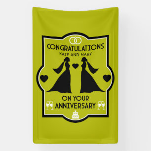 Gay Girls bruiloft Jubileum Spandoek