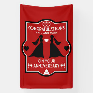 Gay Girls bruiloft Jubileum Spandoek