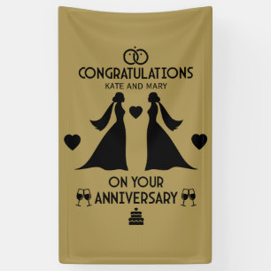 Gay Girls bruiloft Jubileum Spandoek