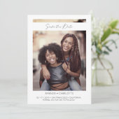 Gay Girls Verloving Eenvoudige foto Instant Effect Save The Date (Staand voorkant)