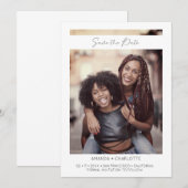 Gay Girls Verloving Eenvoudige foto Instant Effect Save The Date (Voorkant / Achterkant)