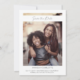 Gay Girls Verloving Eenvoudige foto Instant Effect Save The Date
