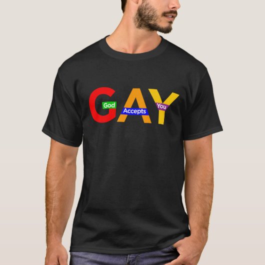 GAY God accepteert je T-shirt (Voorkant)