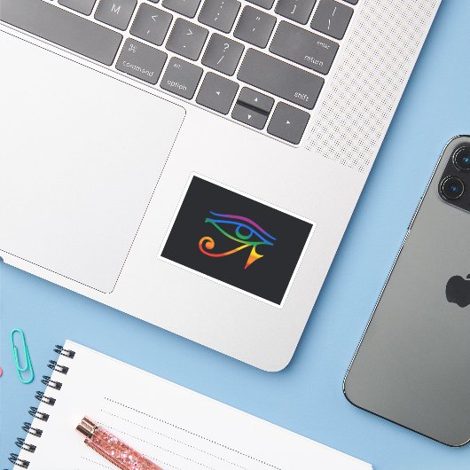 Gay Gothic Pride Flag Sticker (Laptop met iPhone)