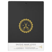 Gay Goud & Wit Haarstylist Schaar & Cirkellogboek Klembord (Achterkant)