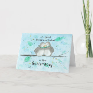 Gay Grandson & Husband Jubileum Cute Lovevogels Kaart