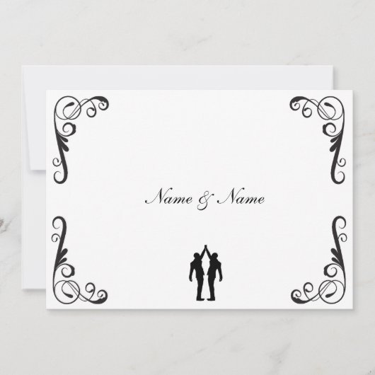 Gay Groom en Groom Wedding Invite Kaart (Voorkant)