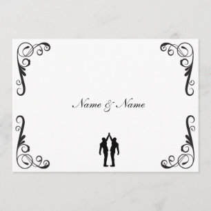 Gay Groom en Groom Wedding Invite Kaart
