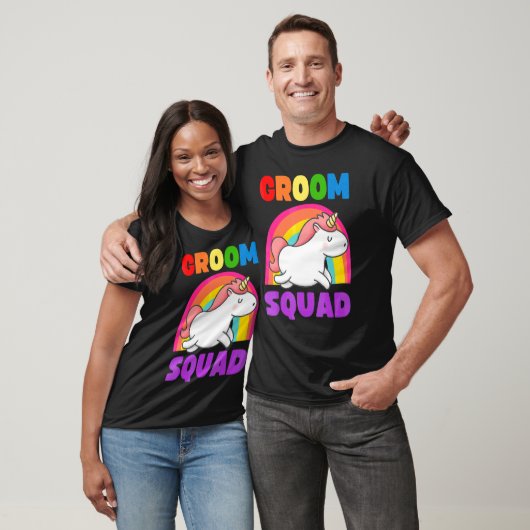 Gay Groom Squad Eenhoorn LGBT Bachelor Party T-shirt (Unisex)