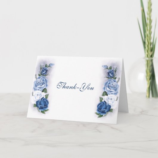 Gay Grooms Regency Blue Rozen Bedankkaart (Voorkant)