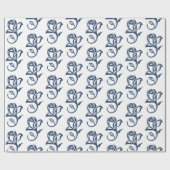 Gay Grooms Regency Blue Rozen Cadeaupapier (Vlak)