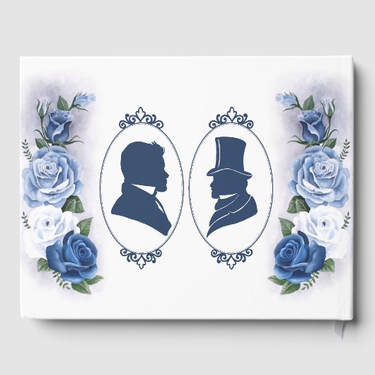 Gay Grooms Regency Blue Rozen Gastenboek (Achterkant)