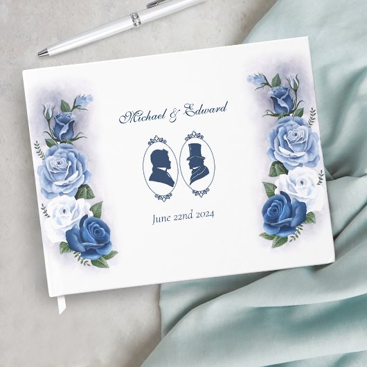 Gay Grooms Regency Blue Rozen Gastenboek