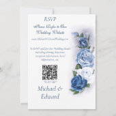 Gay Grooms Regency Blue Rozen Kaart (Achterkant)