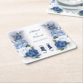 Gay Grooms Regency Blue Rozen Kartonnen Onderzetters (Schuin)