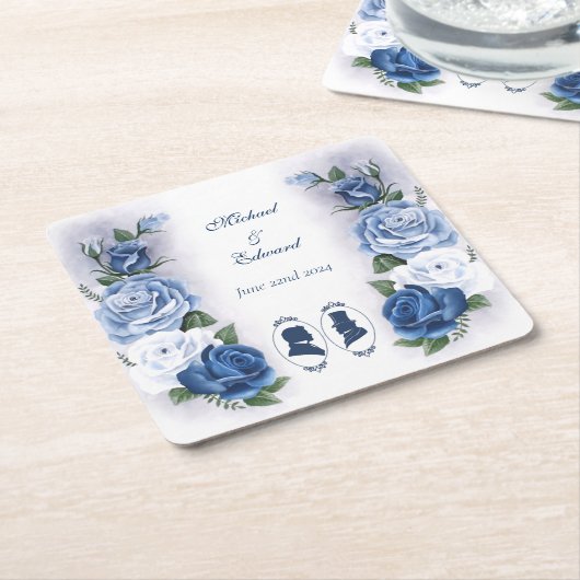 Gay Grooms Regency Blue Rozen Kartonnen Onderzetters (Schuin)