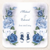 Gay Grooms Regency Blue Rozen Kartonnen Onderzetters (Voorkant)