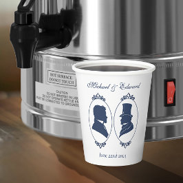 Gay Grooms Regency Blue Rozen Papieren Bekers