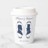 Gay Grooms Regency Blue Rozen Papieren Bekers (Achterkant)