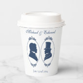 Gay Grooms Regency Blue Rozen Papieren Bekers (Voorkant)