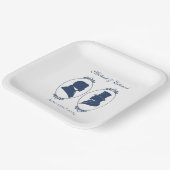 Gay Grooms Regency Blue Rozen Papieren Bordje (Gebogen)
