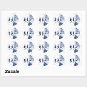 Gay Grooms Regency Blue Rozen Ronde Sticker (Vel)