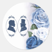 Gay Grooms Regency Blue Rozen Ronde Sticker (Voorkant)