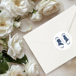 Gay Grooms Regency Blue Rozen Ronde Sticker