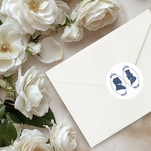 Gay Grooms Regency Blue Rozen Ronde Sticker