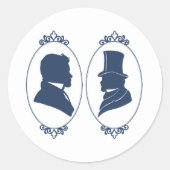 Gay Grooms Regency Blue Rozen Ronde Sticker (Voorkant)