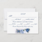 Gay Grooms Regency Blue Rozen RSVP Kaartje (Voorkant)