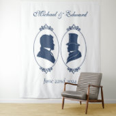 Gay Grooms Regency Blue Rozen Wandkleed (In situ)