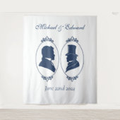 Gay Grooms Regency Blue Rozen Wandkleed (Voorkant)