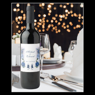 Gay Grooms Regency Blue Rozen Wijn Etiket