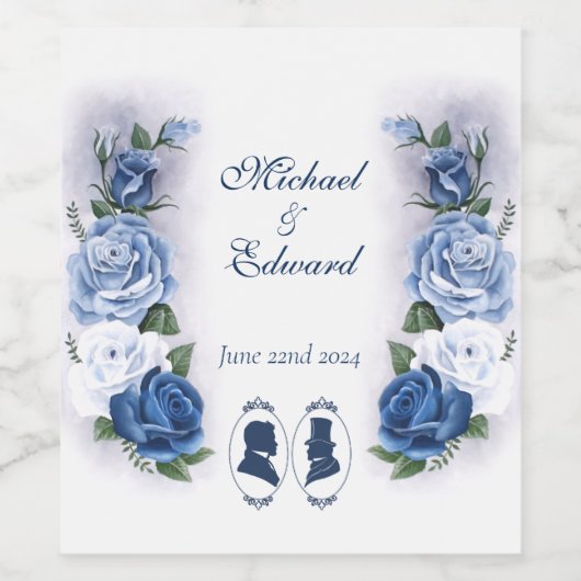 Gay Grooms Regency Blue Rozen Wijn Etiket (Enkel label)