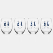 Gay Grooms Regency Blue Rozen Wijnglas Zonder Voet (Voorkant)