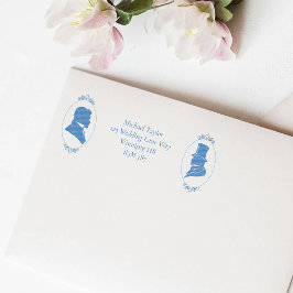 Gay Grooms Regency Blue Rozen Zelfinktende Stempel