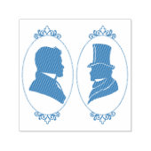 Gay Grooms Regency Blue Rozen Zelfinktende Stempel (Design)