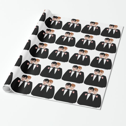 Gay Grooms Wedding Cadeaupapier (Uitgerold)