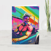 Gay Guy en Zijn auto Birthday Kaart (Voorkant)