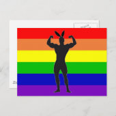 Gay Gym Bunny Pride Briefkaart (Voorkant / Achterkant)